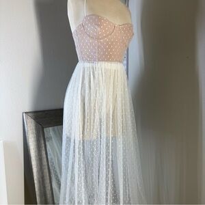 totally bangin mesh maxi dress White Fox Boutique Totally Bangin' Maxi Dress Large Mesh Black NWT